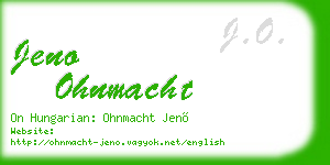 jeno ohnmacht business card